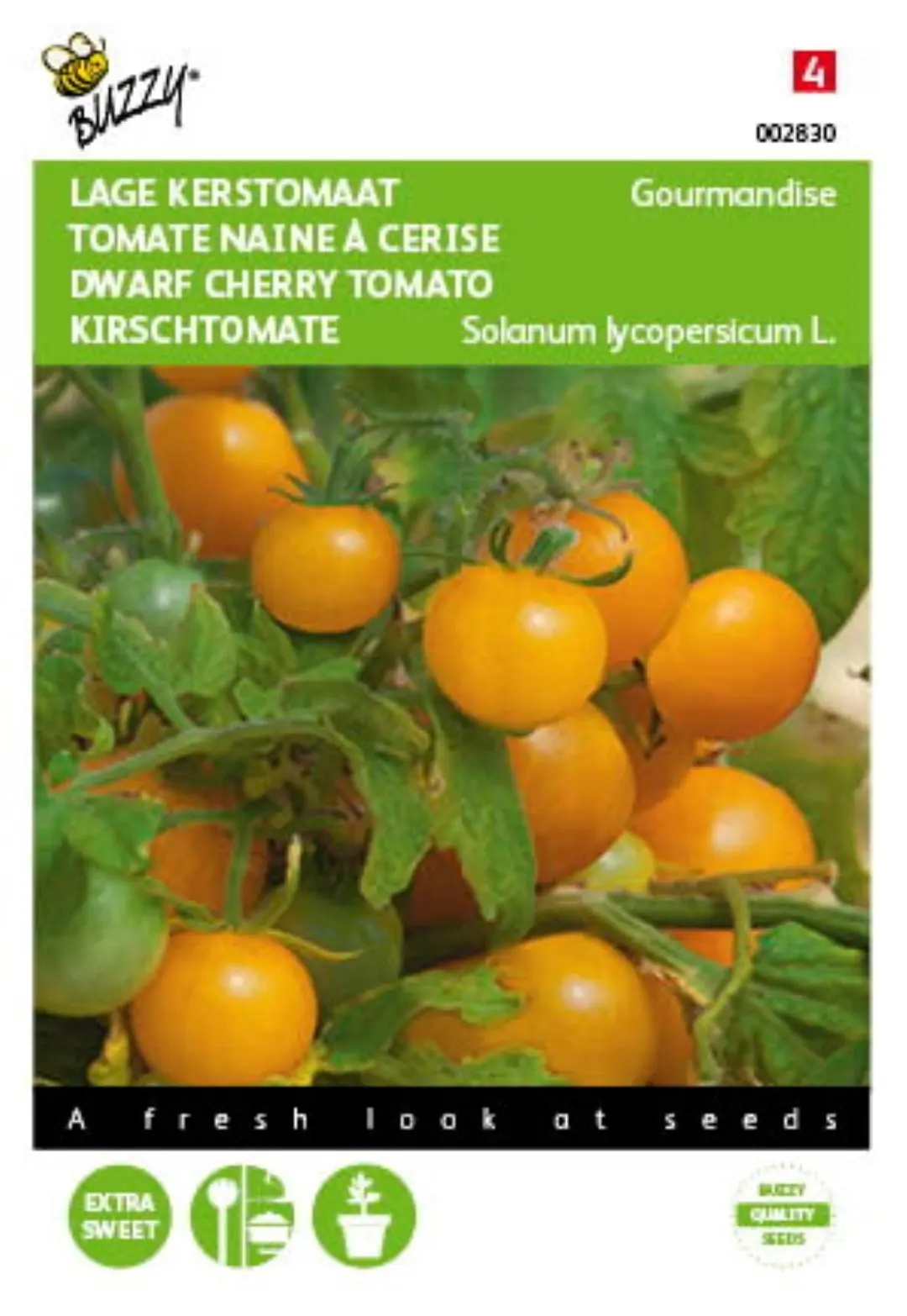 Zaden Tomaten Gourmandise (gele cherry patio) Buzzy