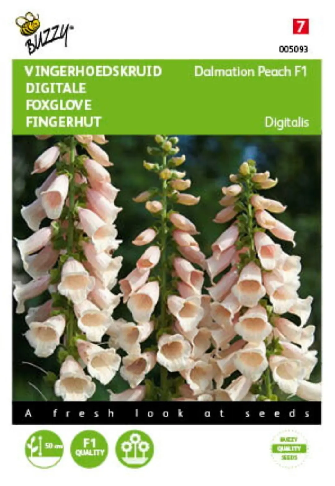 Zaden Digitalis Vingerhoedskruid Dalmation F1 Peach Buzzy