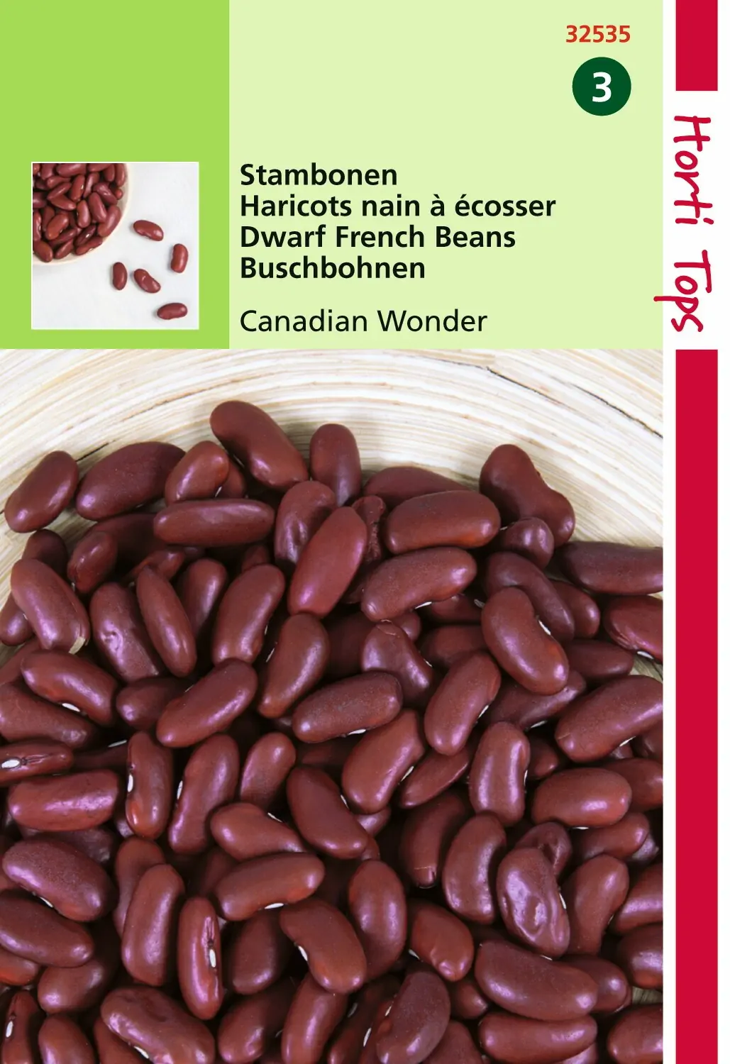 Zaden Stambonen Canadian Wonder (Kidney) 15g Hortitops