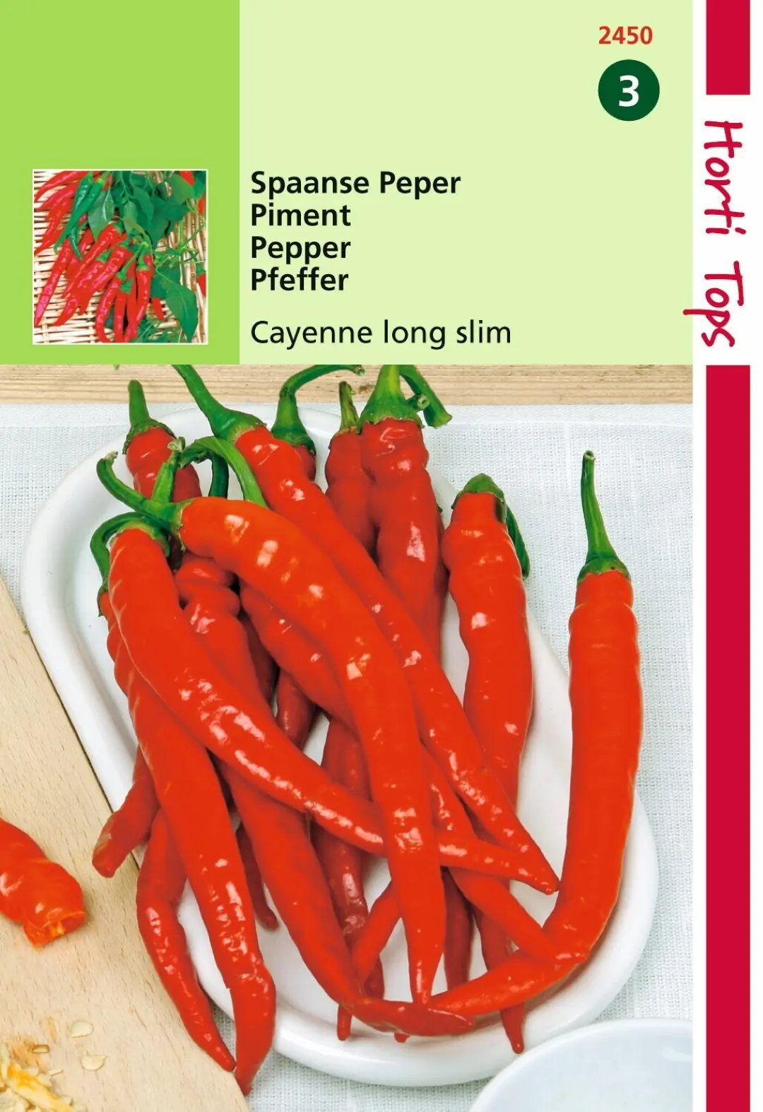 Zaden Peper Cayenne long slim Spaanse Lange Rode Hortitops