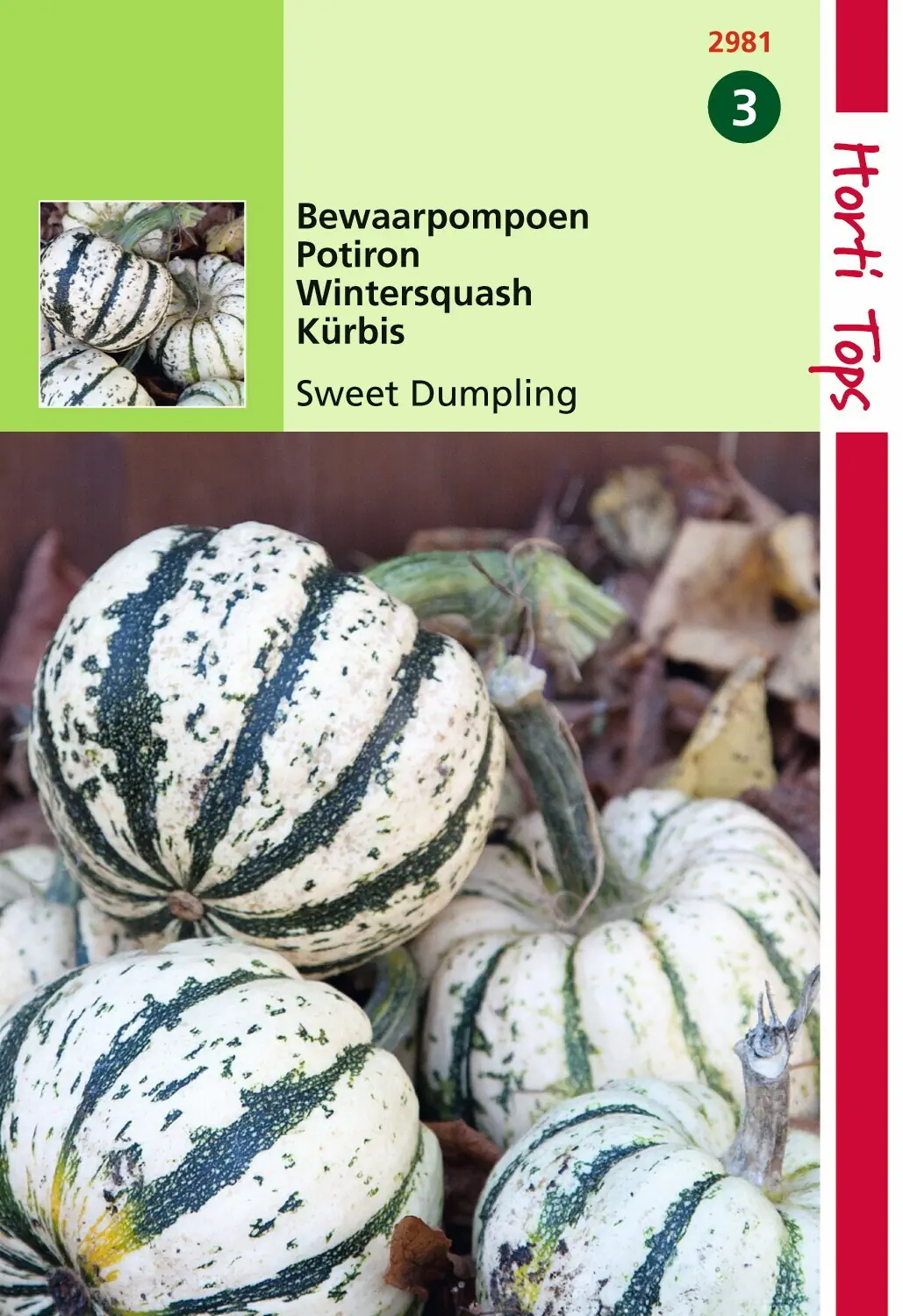 Zaden Bewaar pompoen Sweet Dumpling (wintersquash) Hortitops