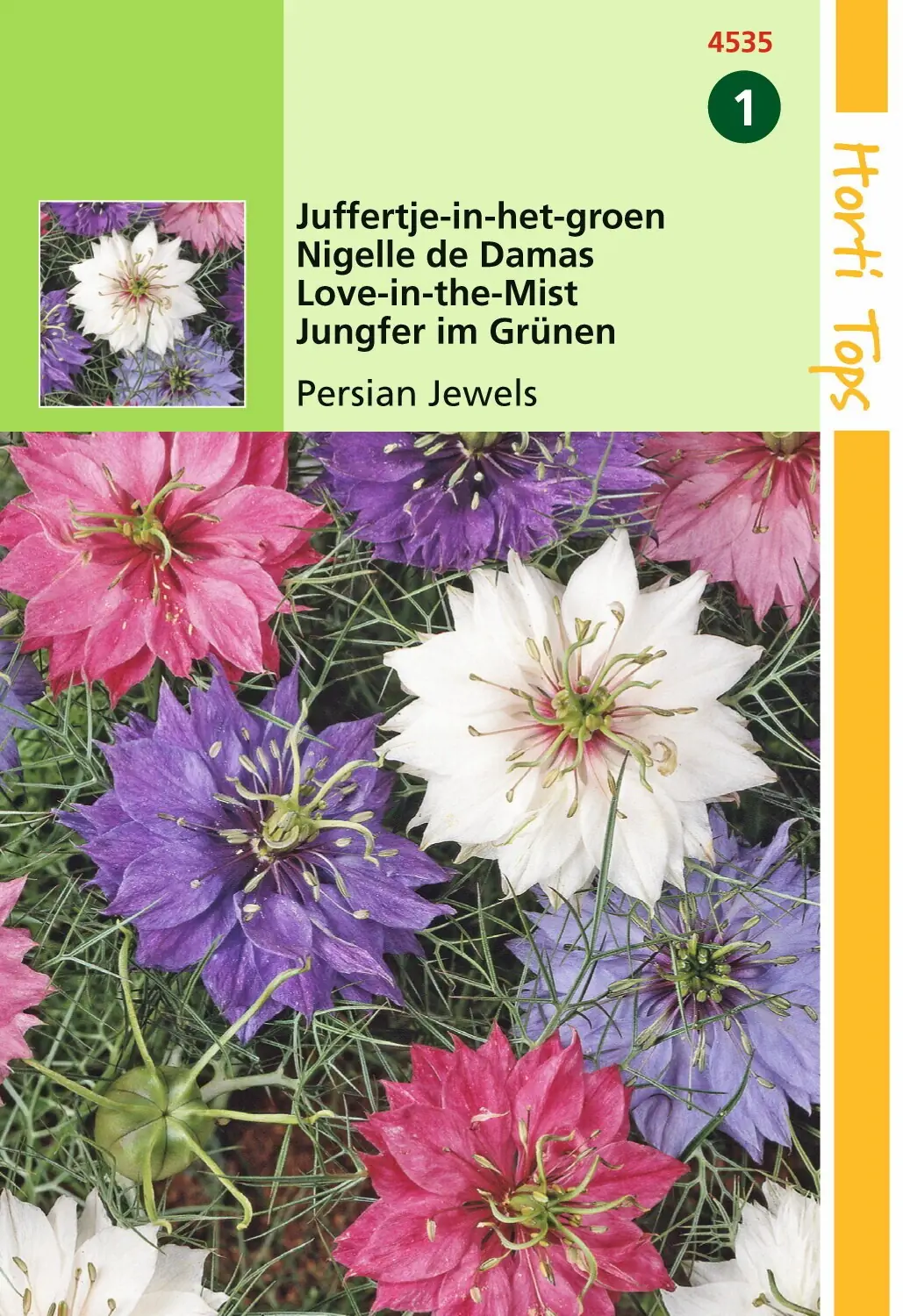 Zaden Nigella Juffertje-in-het-groen Persian Jewels gemengd Hortitops