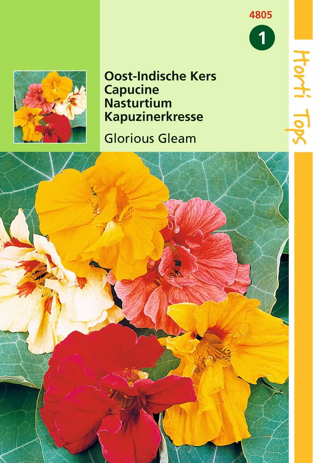 Zaden Tropaeolum Oost-Indische Kers Glorious Gleam Hortitops