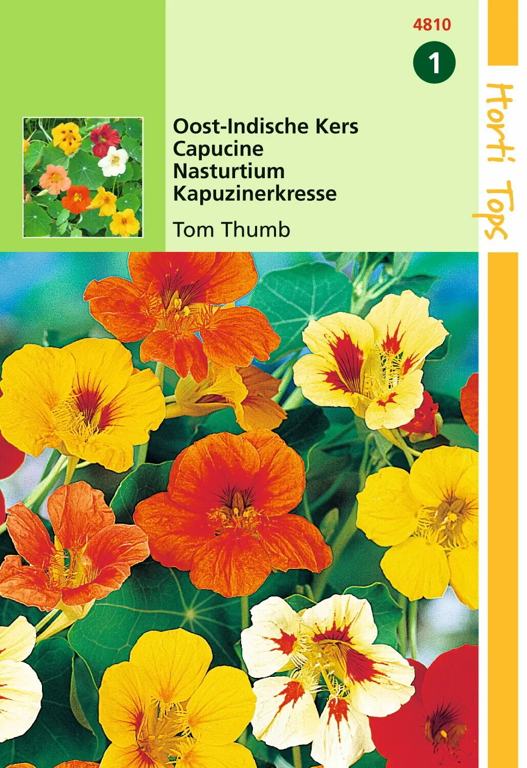 Zaden Tropaeolum Oost-Indische Kers Tom Thumb Hortitops