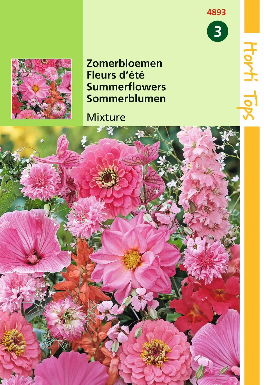Zaden Zomerbloemen rose / rode tinten Hortitops