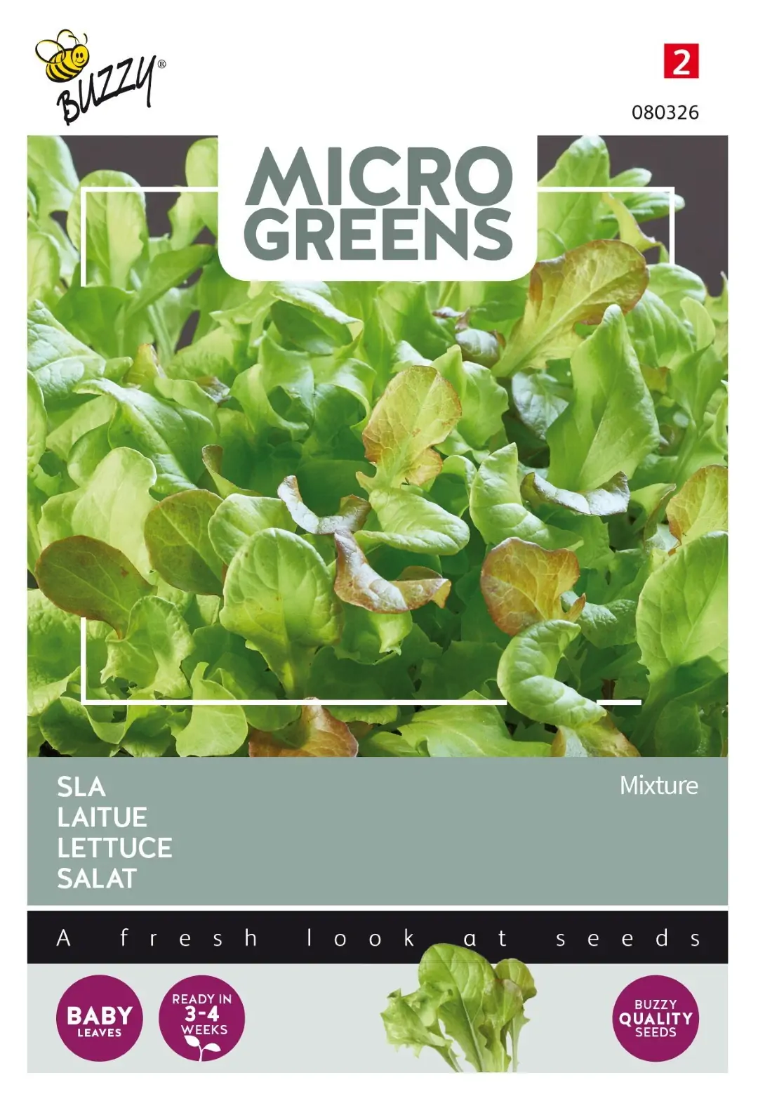 Zaden Microgreens Sla gemengd Buzzy