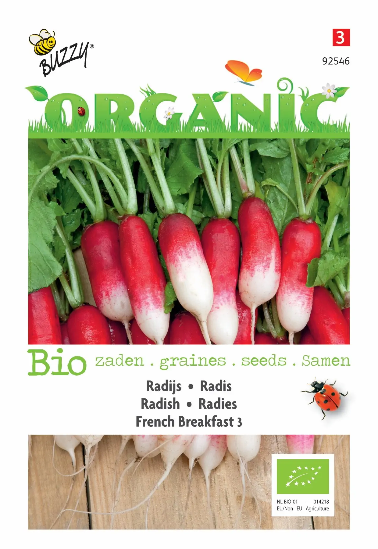 Zaden Organic Radijs French Breakfast 3 (BIO) Buzzy