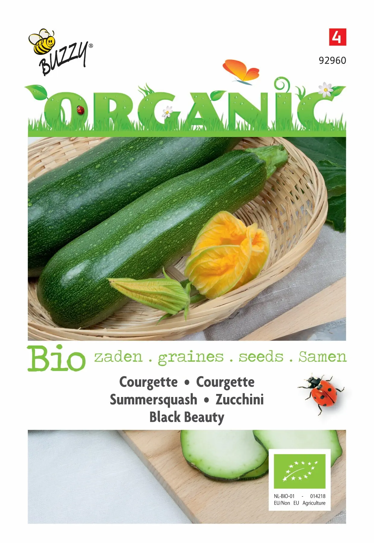 Zaden Organic Courgette Black Beauty (BIO) Buzzy