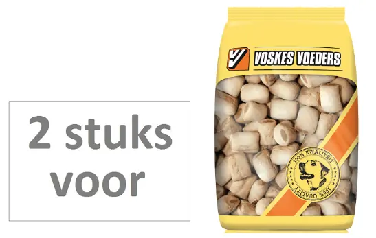 2 stuks! hondenvoer mini merg rund Voskes