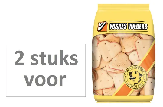 2 stuks! hondenvoer merg hartjes Voskes