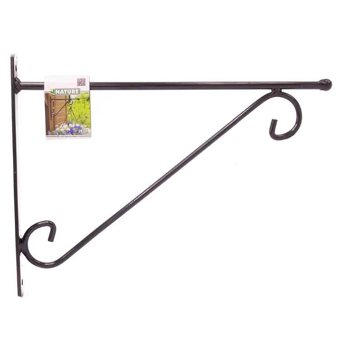 Nature muurhaak decoratief met knop grijs h31 x 39 cm
