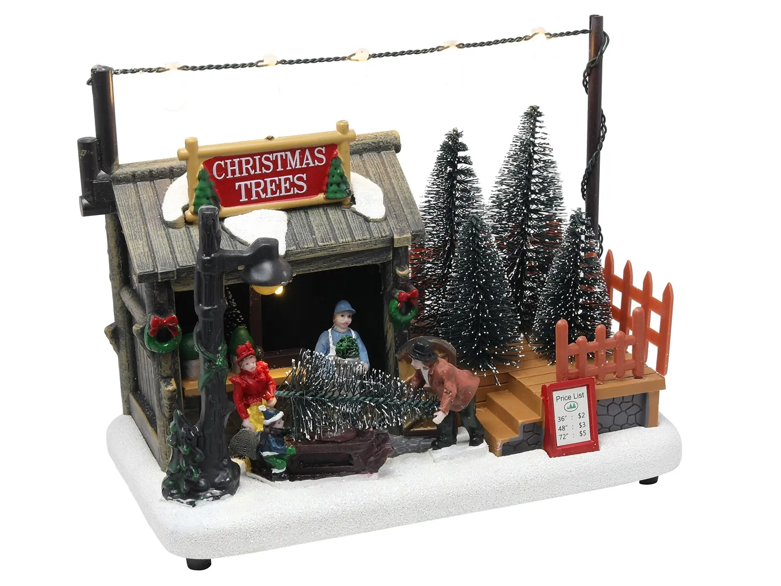 Kerststal LED 18,5m 'Christmas trees' excl. batterijen Kerst HIT