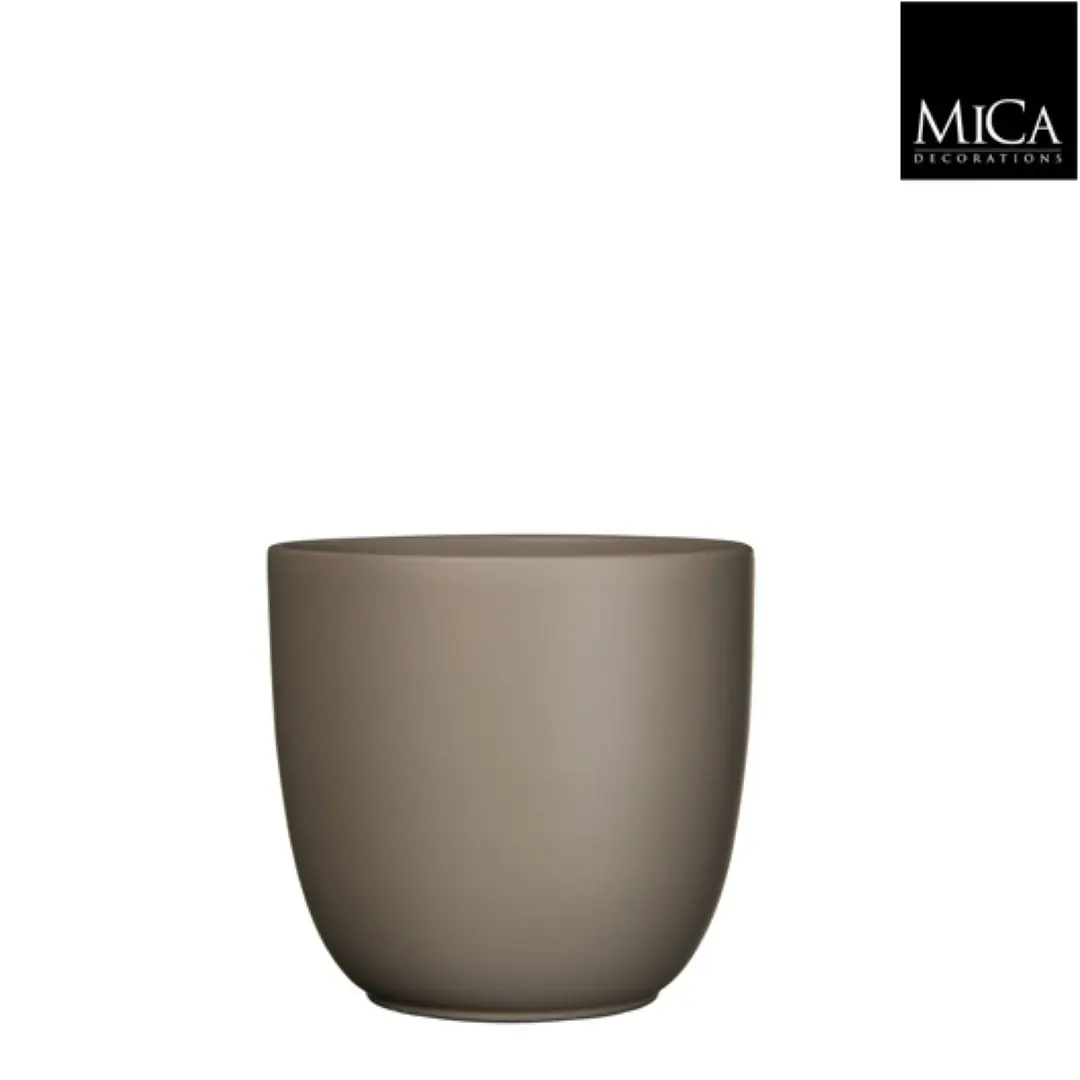 Tusca pot rond taupe mat h20xd22,5 cm Mica Decorations