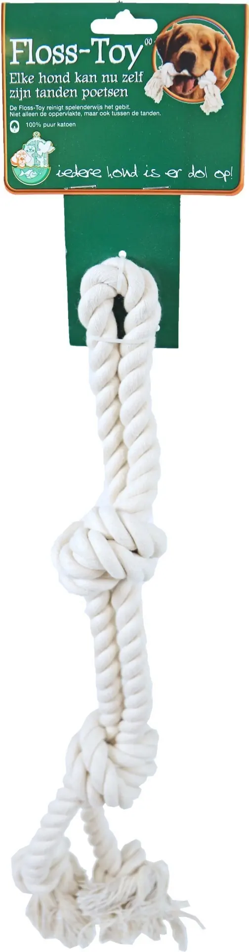 Floss-toy halter klein wit Speelplezier-hond Gebr. de Boon