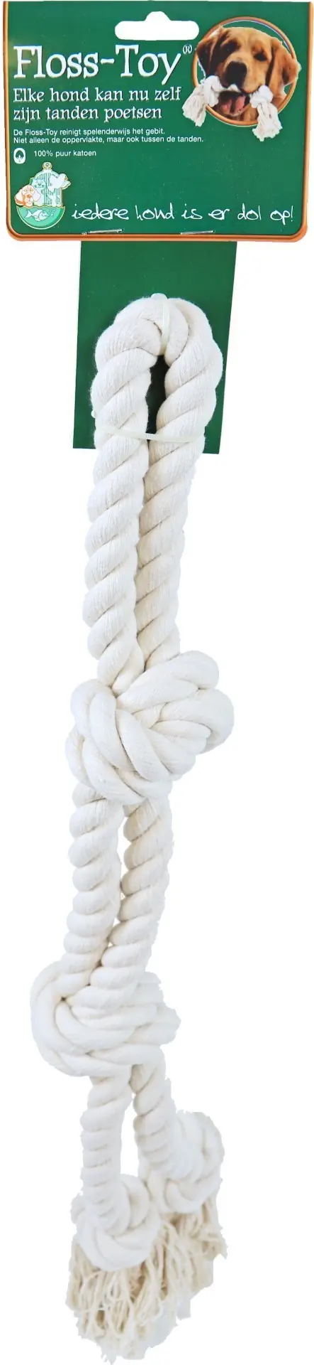Floss-toy halter groot wit Speelplezier-hond Gebr. de Boon
