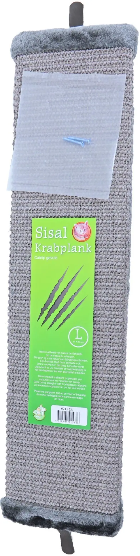Sisal krabplank met pluche en catnip large - 14 cm x 63 cm Klimmeubels Gebr. de Boon