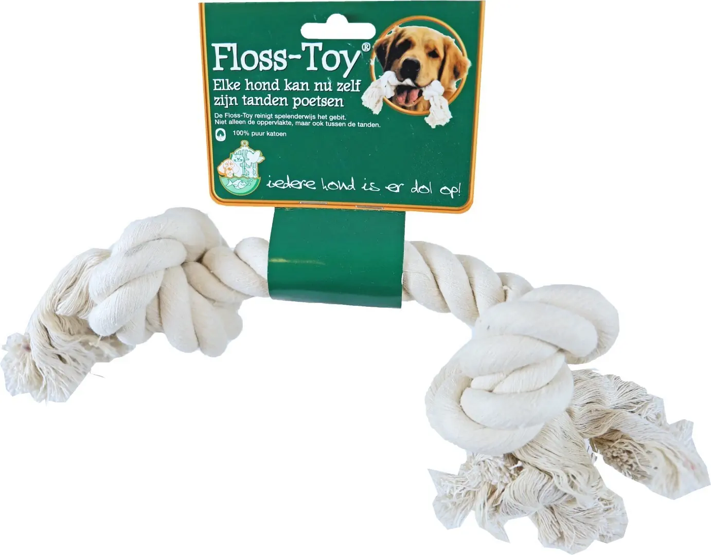 Floss-toy wit groot Speelplezier-hond Gebr. de Boon