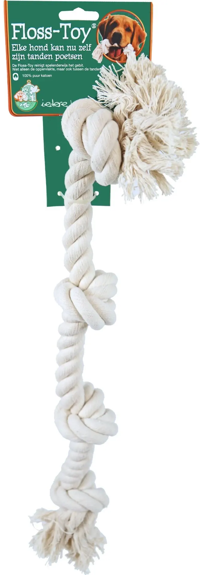 Floss-toy wit 4-knoop Speelplezier-hond Gebr. de Boon