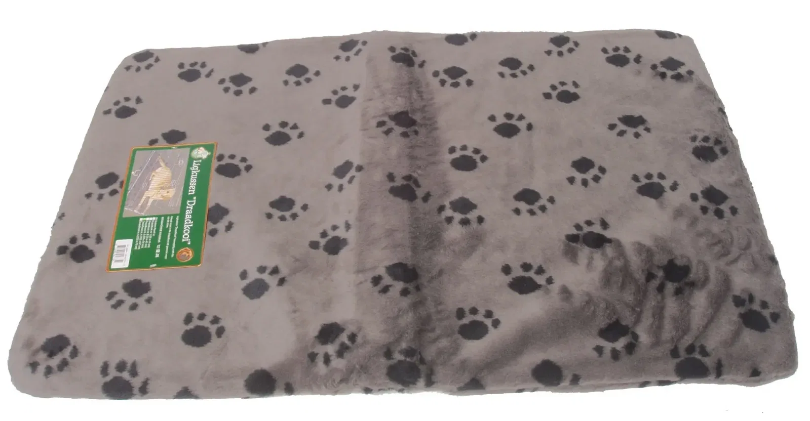 Kussen voor draadkooi grijs/paw 105x67 cm anti slip Slaapplezier Gebr. de Boon