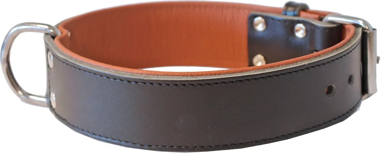 Halsband breed luxe 40 mm/70 cm donkerbruin Gebr. de Boon