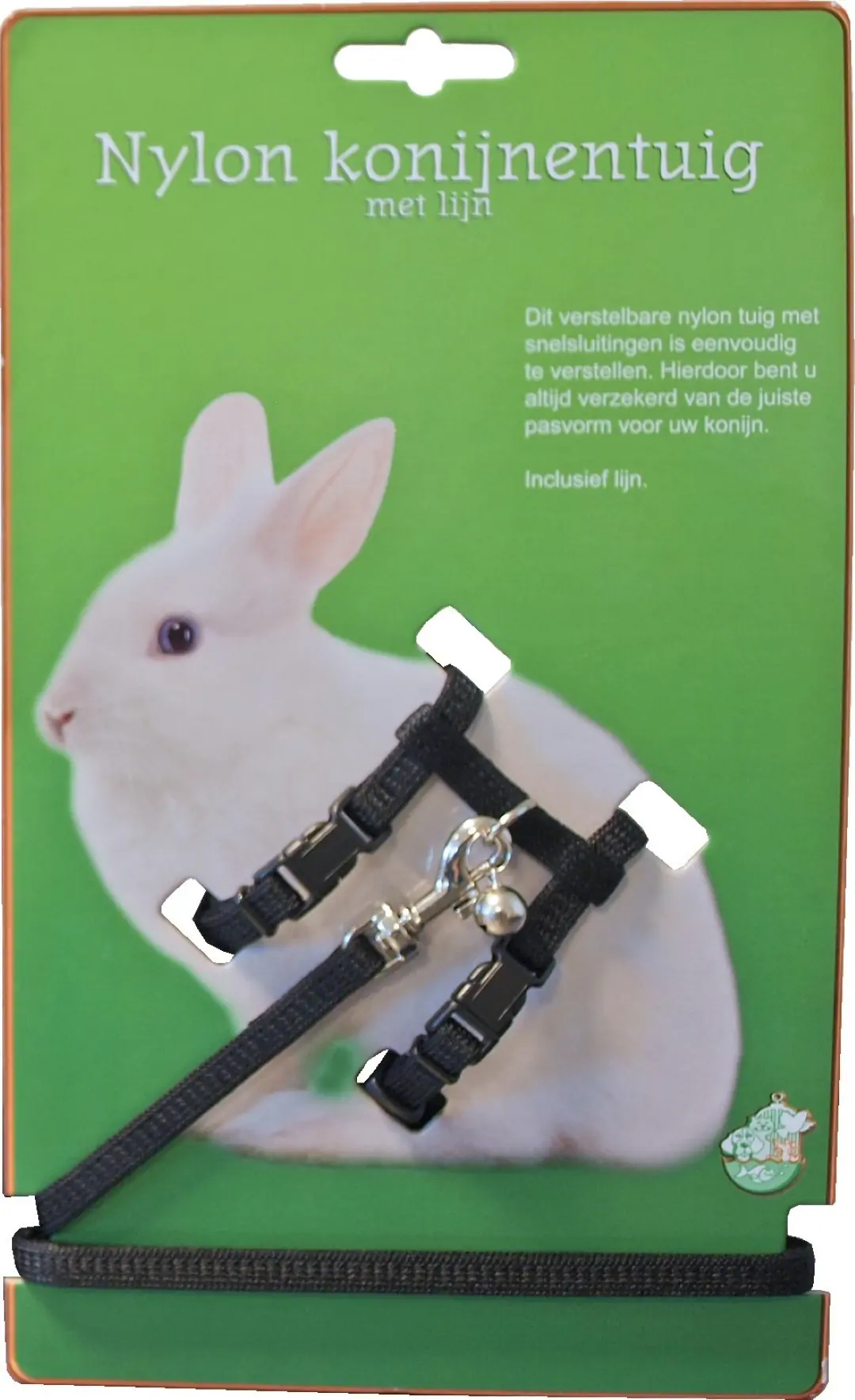 Konijnentuig met lijn en bel zwart Gebr. de Boon