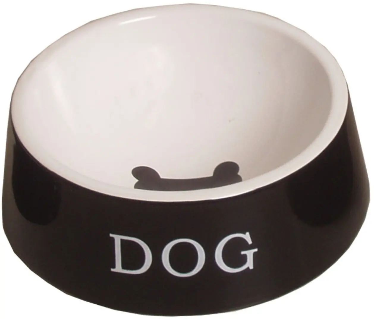 Hondeneetbak steen zwart/wit 20 cm Eet-en-drinkbakken-hond Gebr. de Boon
