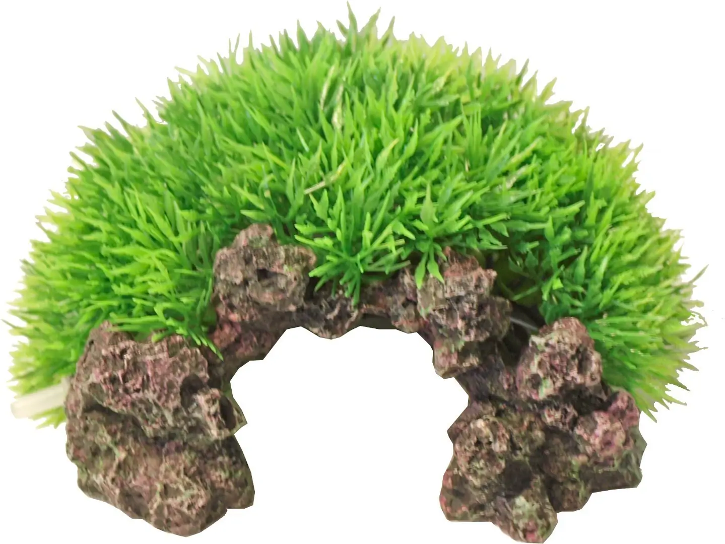 Plastic Green Moss op rots met uitstromer 16x8.5 cm Decoratie Gebr. de Boon
