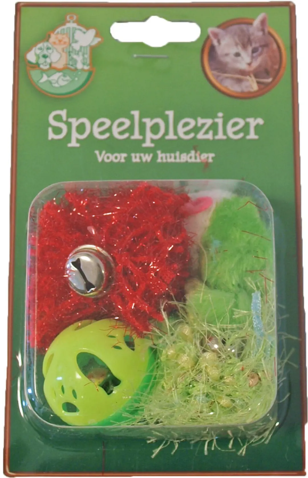 Kattenspeelgoed blisterpak 2 knisperbal 1 bal en 1 muis Speelplezier-kat Gebr. de Boon