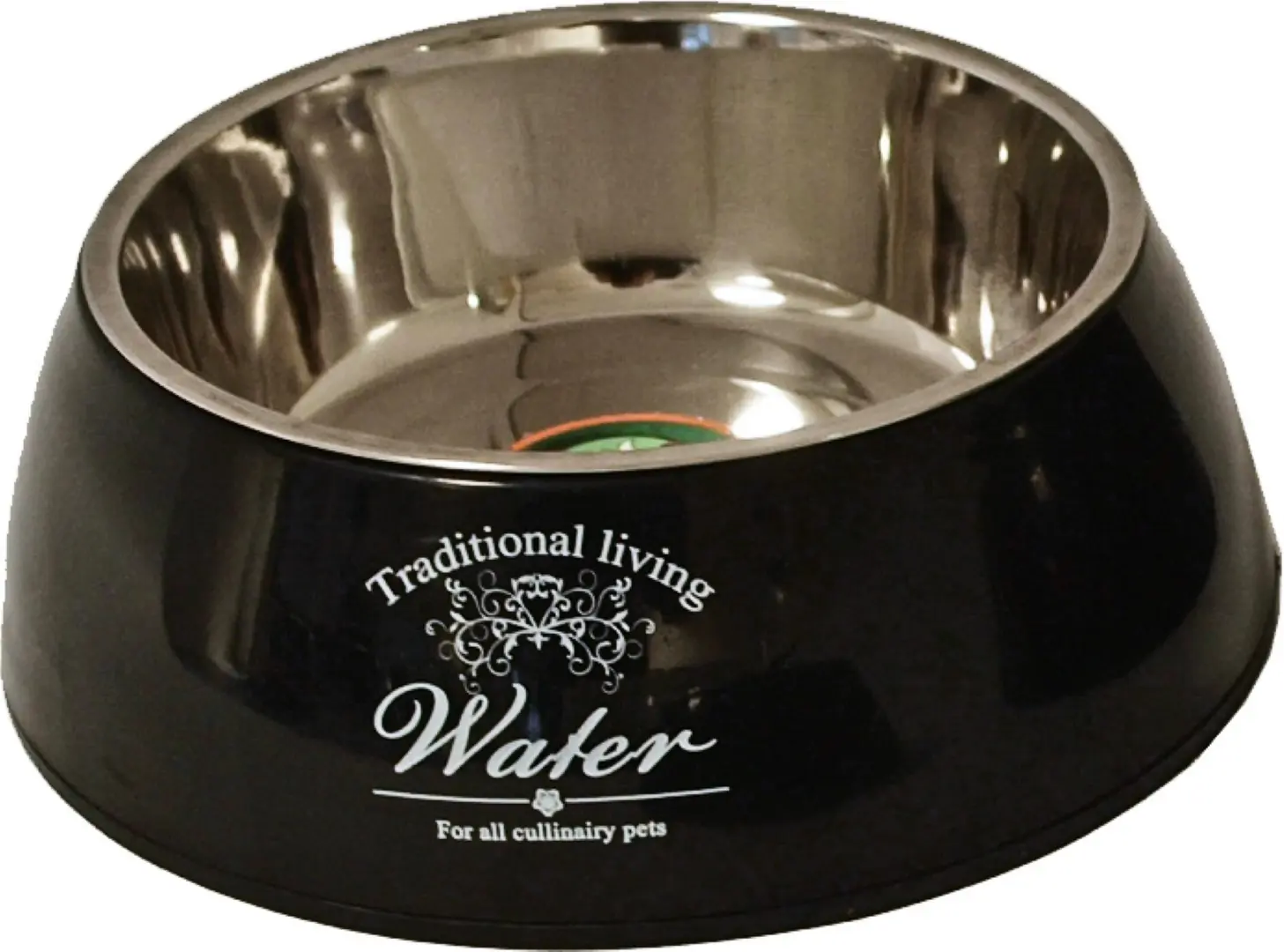 Hondeneetbak plastic/RVS water/food 14 cm zwart Eet-en-drinkbakken-hond Gebr. de Boon