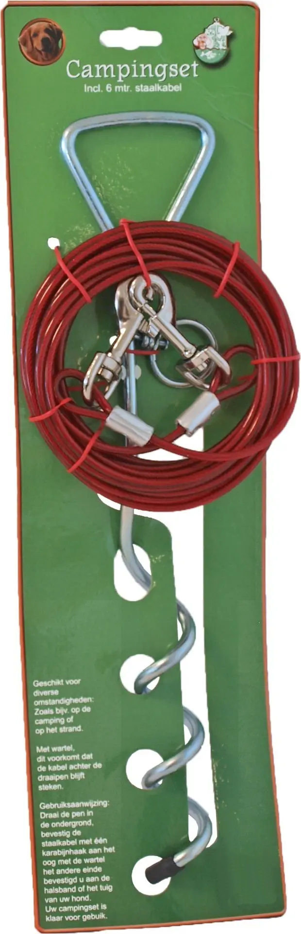 Campingset 6-meter staalkabel met draaipen Gebr. de Boon