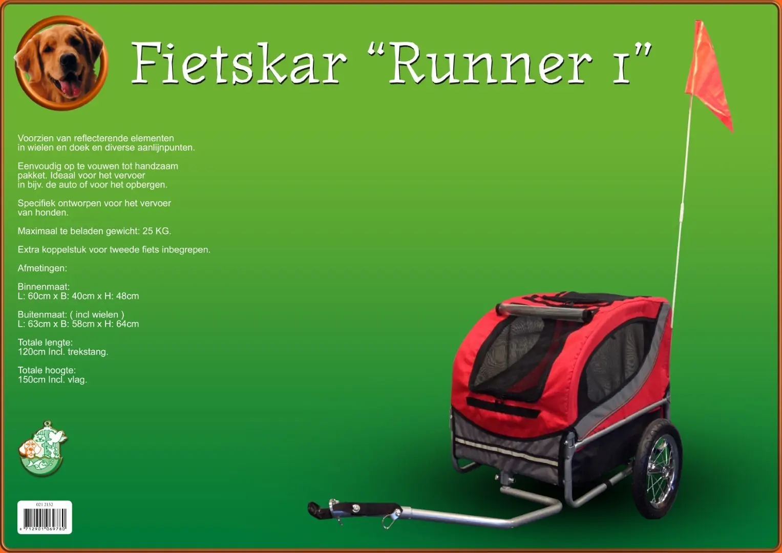 Fietskar Runner 1 rood/grijs Fietskar Gebr. de Boon