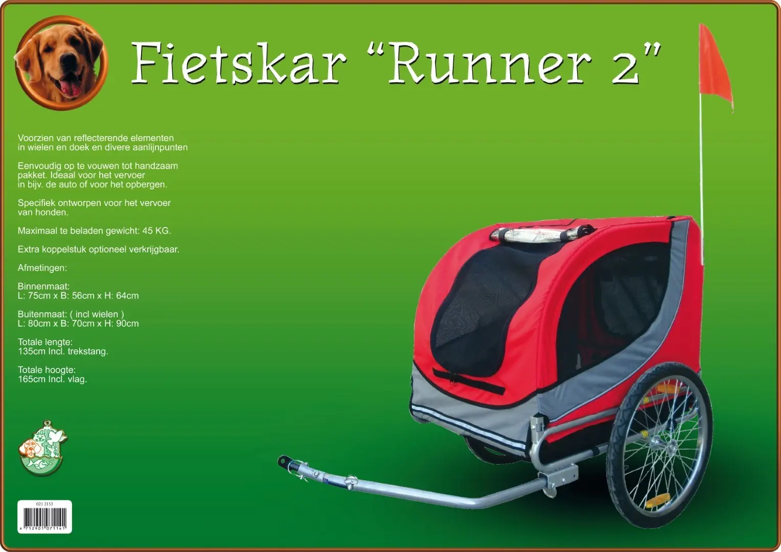 Fietskar Runner 2 rood/grijs Fietskar Gebr. de Boon