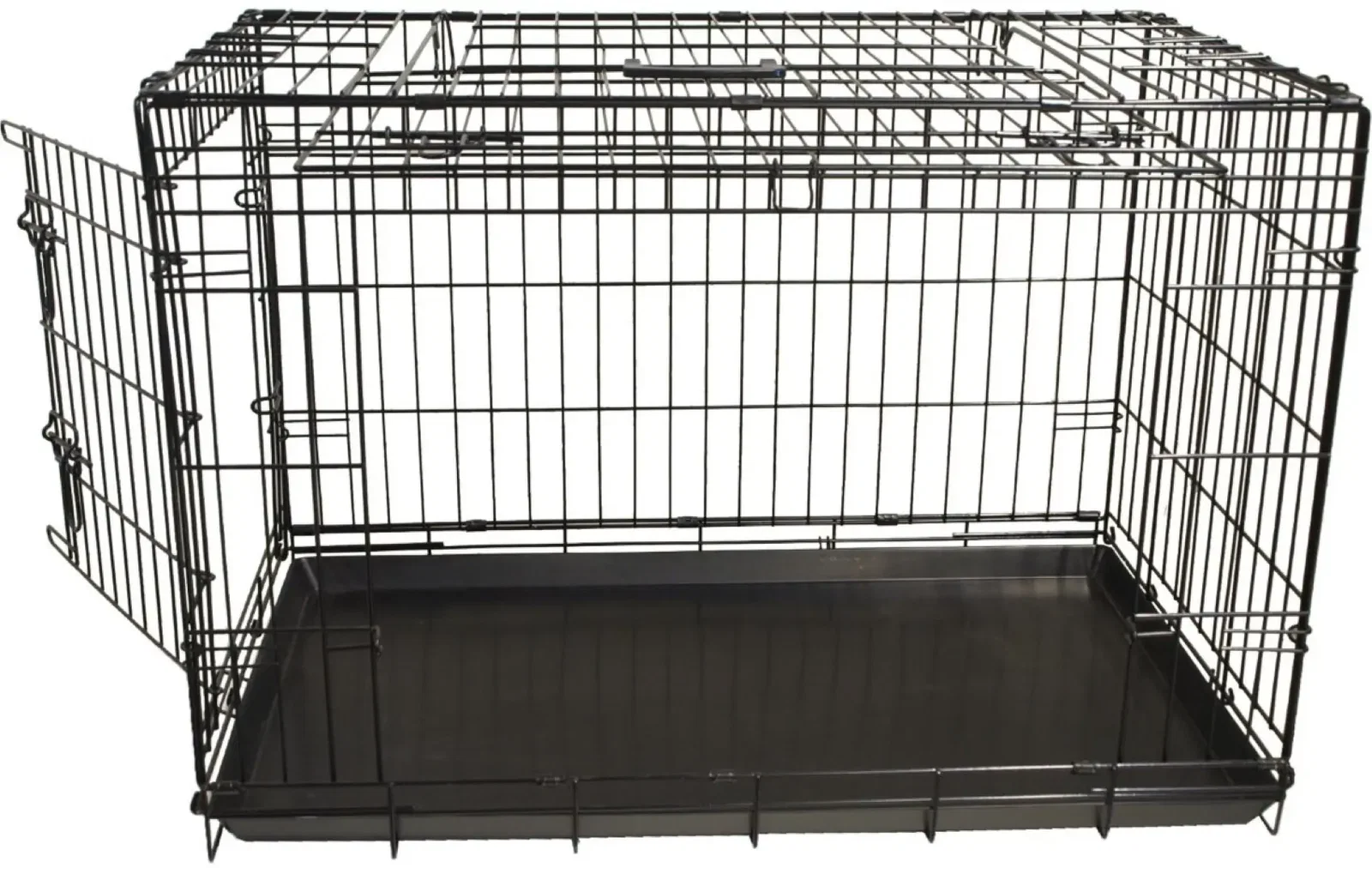 Draadkooi met deur en schuifdeur nr. 1 zwart 62x44x50 cm Gebr. de Boon