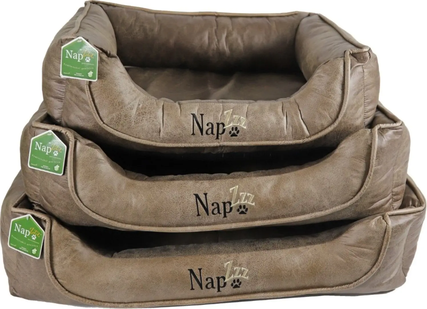 Nap'zzz divan leatherlook duo donkerbruin/bruin 80x60 cm Napzzz Gebr. de Boon