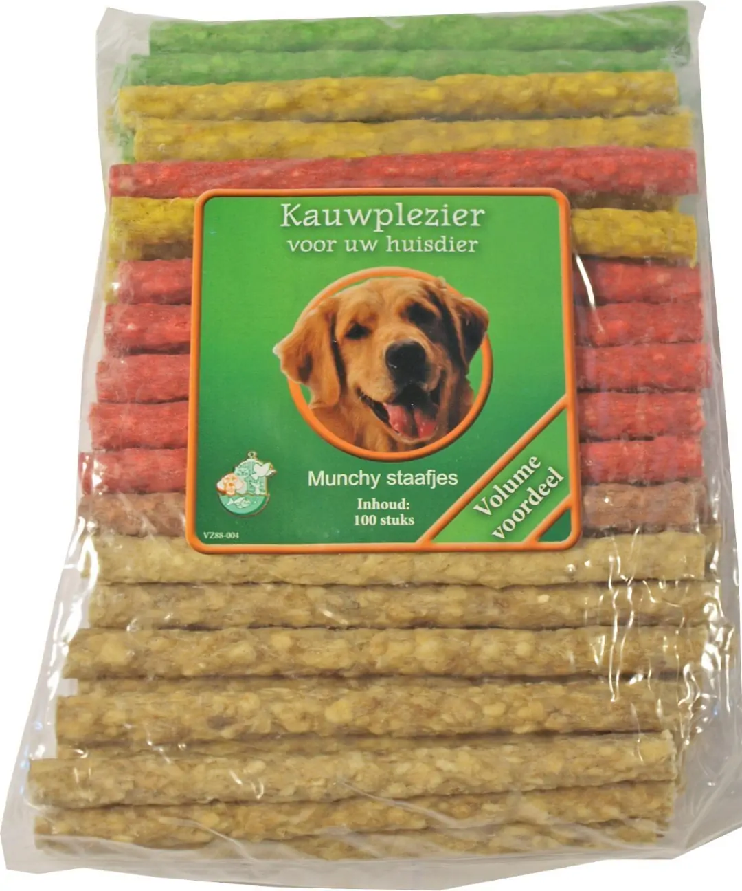 Zak a 100 munchy staaf assorti 9/10 mm/12 cm Kauwplezier Gebr. de Boon