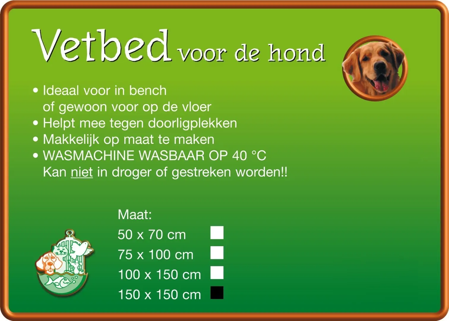Vetbed 150x150 cm grijs Slaapplezier Gebr. de Boon