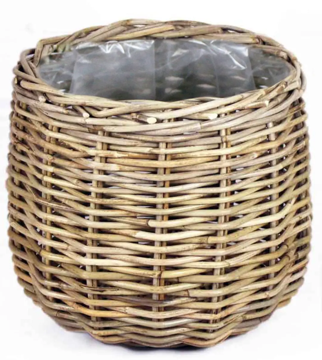 Mand rond grijs D26H24 cm Van der Leeden
