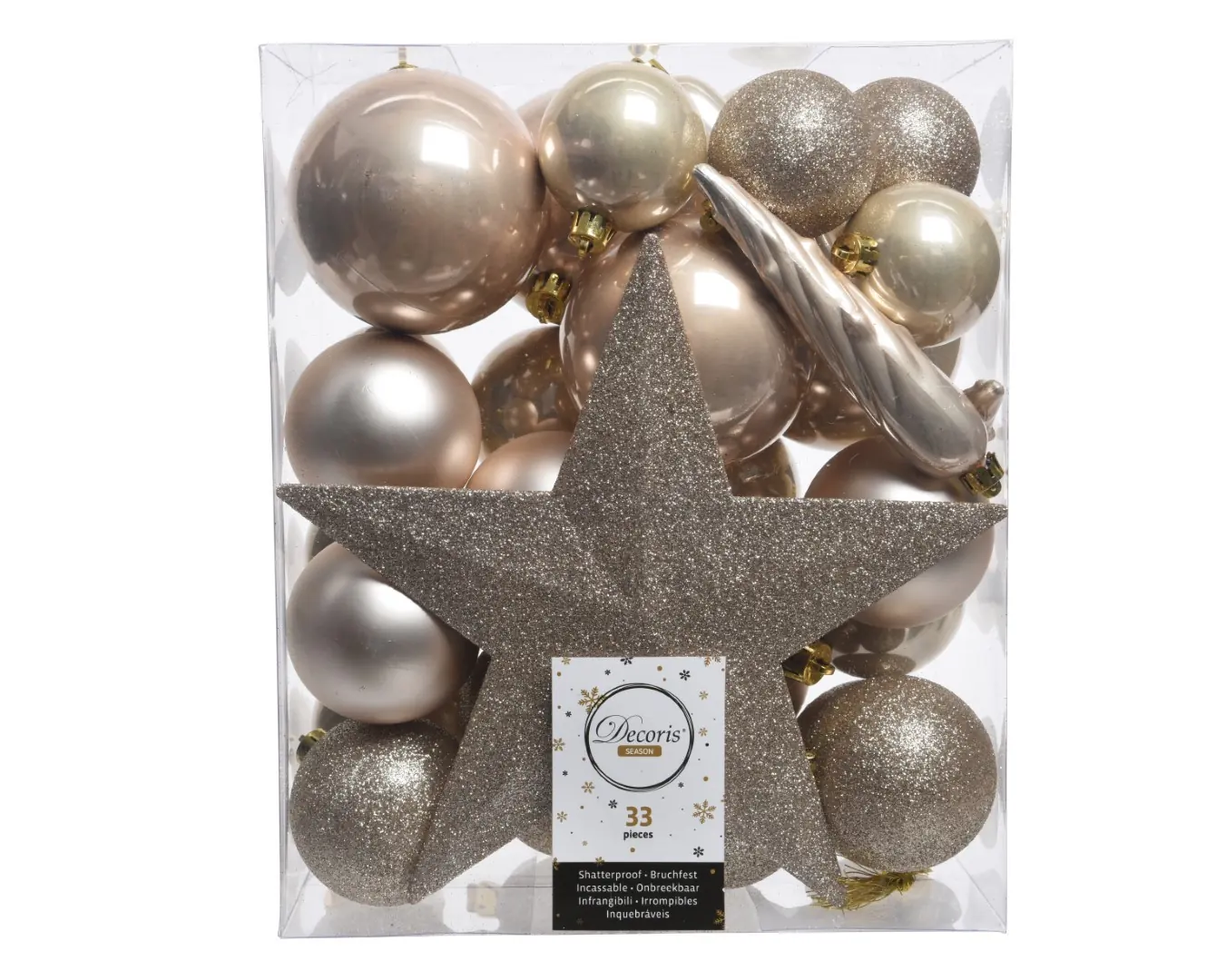 Kerstballen mix 33 st Parel Kerst Decoris