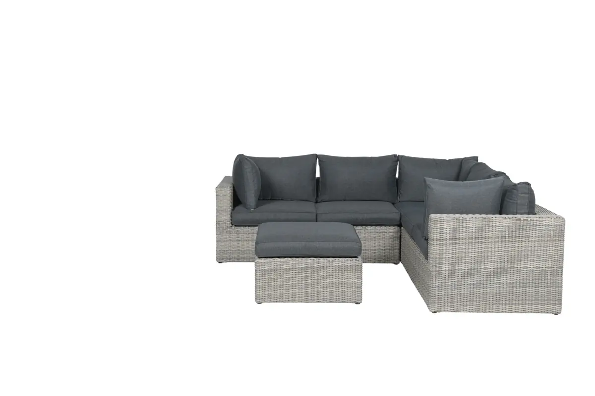 Silverbird lounge set 4-dlg vintage willow H dia. 6mm/r. black L242x242 x B x H67 cm Garden Impressions