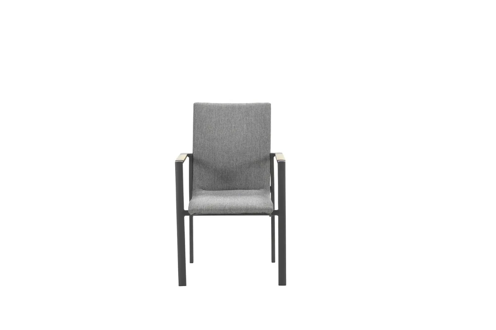 Ottawa dining stoel carbon black/grijs/teak look Garden Impressions