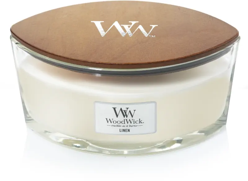 Linen Ellipse candle kaars WoodWick