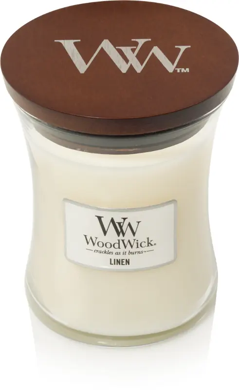 Linen Medium candle kaars WoodWick