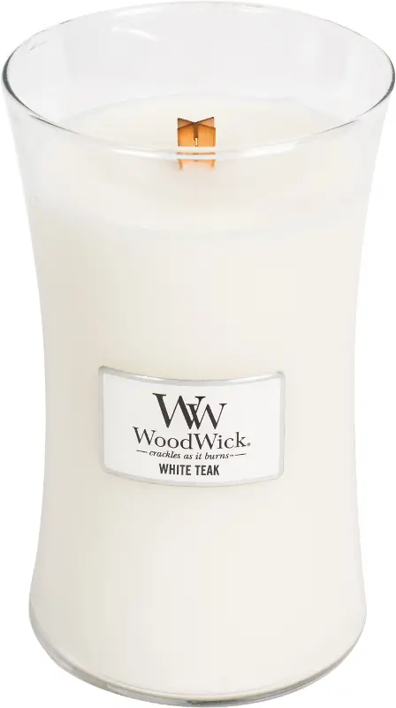 White Teak Large candle kaars WoodWick