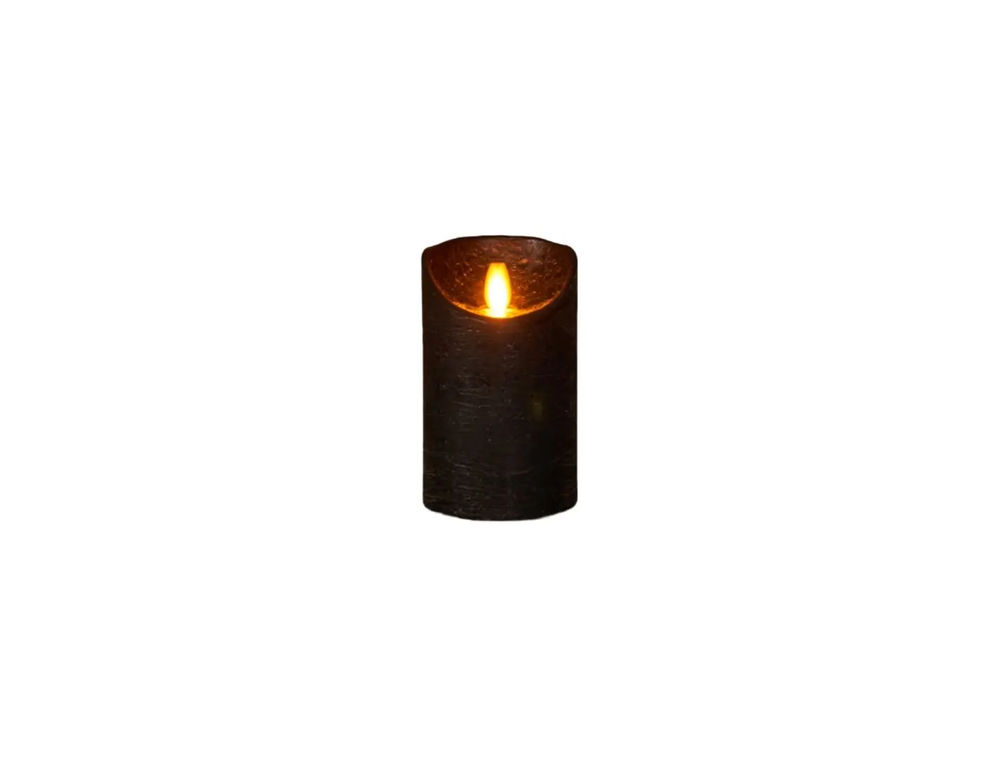 Kaars wax rustiek bewegende vlam 7,5x12,5 cm zwart b.o. Anna's Collection