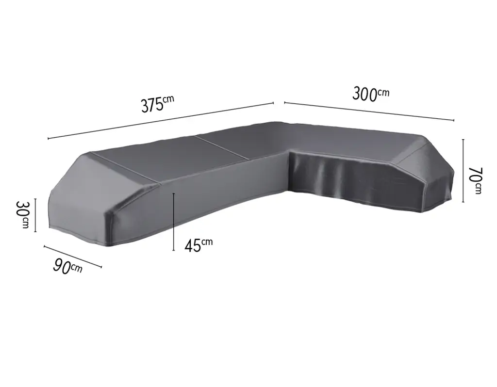 Loungeset platformhoes rechts 375x300x90xH30/45/70 cm AeroCover