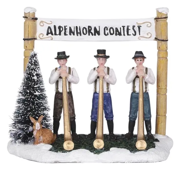 Kerst kersthuisje alpenhorn contest Luville
