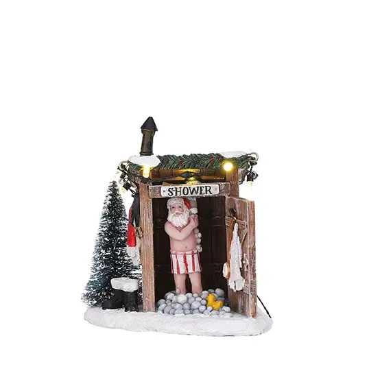 Kerst kersthuisje naked santa Luville