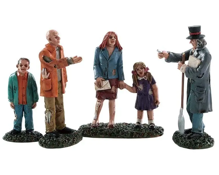 Kerstfiguur Buying a new home set of 4 LEMAX