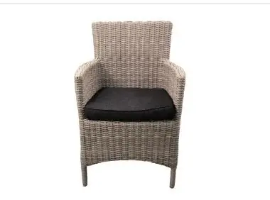 Diana Dining Stoel Incl Handgreep Off White Half Rond Wicker OWN