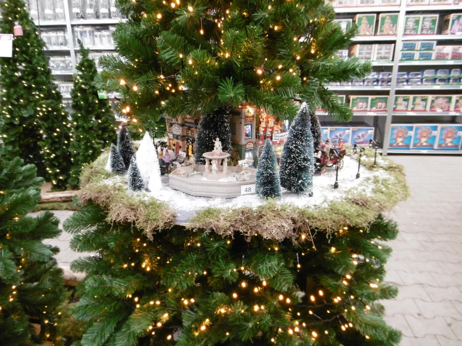 Kunstkerstboom Houder voor Kerstdorp klein dia. 60-75 cm